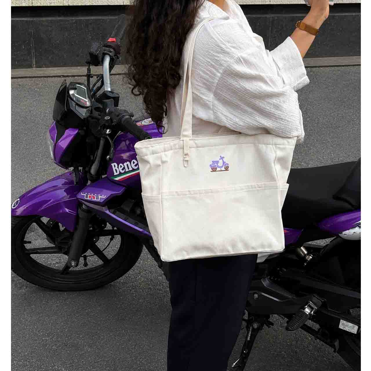 bag-vespy کیف سپید ستی مدل وسپا - تصویر 1